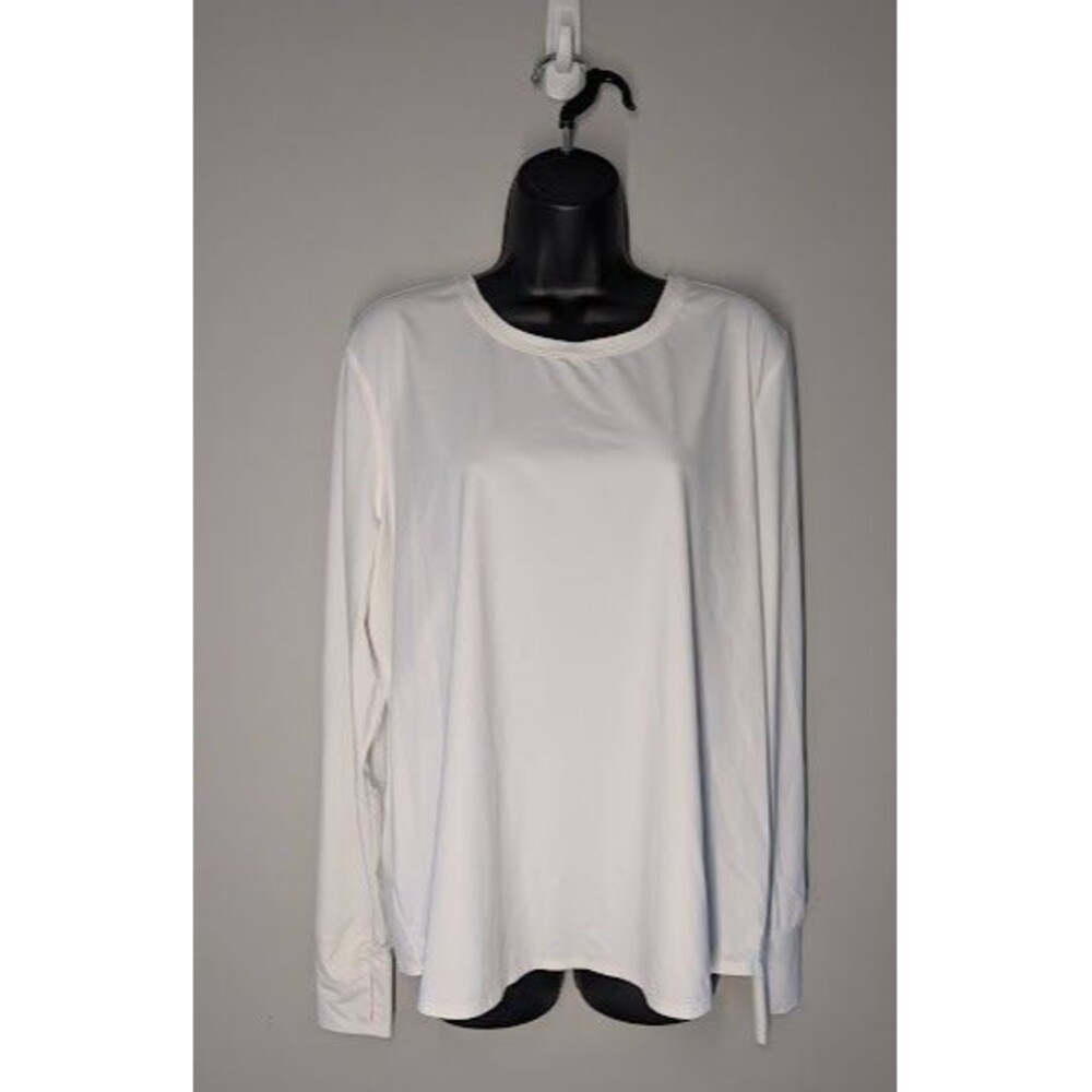 Athleta Sunlover UPF 50+ Tulip Back Thumbhole Long Sleeve Top White Size XL